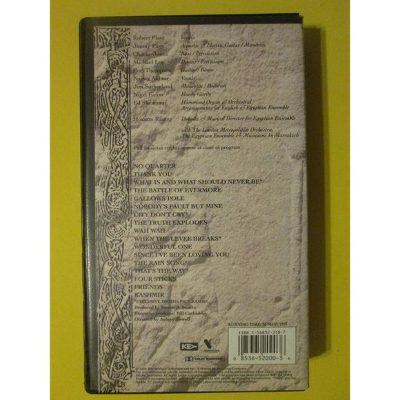 Jimmy Page Robert Plant No Quarter Unledded Led Zeppelin 1995 93 Min VHS - Picture 4 of 5